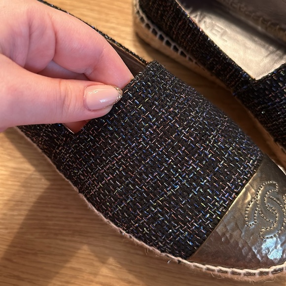 Chanel Metallic Tweed Espadrilles 37 - Picture 2 of 7
